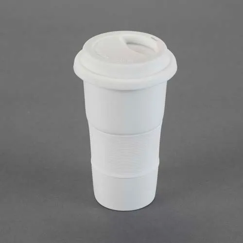 Picture of Ceramic Bisque 28552 Travel Cup with Removable Silicone Sleeve and Lid