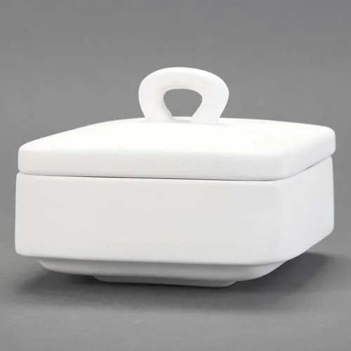Picture of Ceramic Bisque 32936 Square Storage With Handle