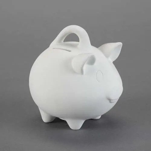 Picture of Ceramic Bisque 22702 Small Piggy Bank with Handle