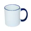 Picture of Permasub Sublimation Coffee Mug 11oz - Dark Blue Rim Handle