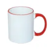 Picture of Permasub Sublimation Coffee Mug 11oz - Bright Red Rim Handle