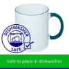 Picture of Sublimation Coffee Mug 11oz - Dark Green Rim Handle