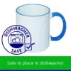 Picture of Sublimation Coffee Mug 11oz - Light Blue Rim Handle