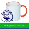 Picture of Sublimation Coffee Mug 11oz - Orange Rim Handle