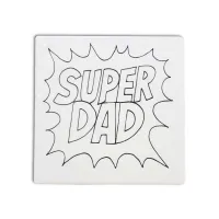 Picture of Ceramic Bisque Super Dad Party Tile 12pc