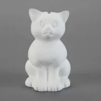 Picture of Ceramic Bisque 21445 Sitting Kitty Bank 6pc