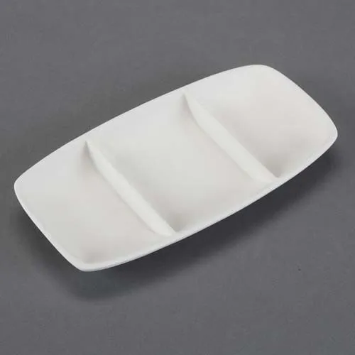 Picture of Ceramic Bisque 24809 Geometrix Divided Dish 6pc