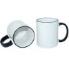 Picture of Permasub Sublimation White Mug 11oz - Black Rim Handle