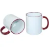Picture of Permasub Sublimation Coffee Mug 11oz - Dark Red Rim Handle