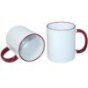 Picture of Permasub Sublimation White Mug 11oz - Dark Red Rim Handle