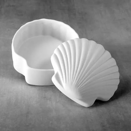 Picture of Ceramic Bisque 37484 Scallop Shell Box 6pc