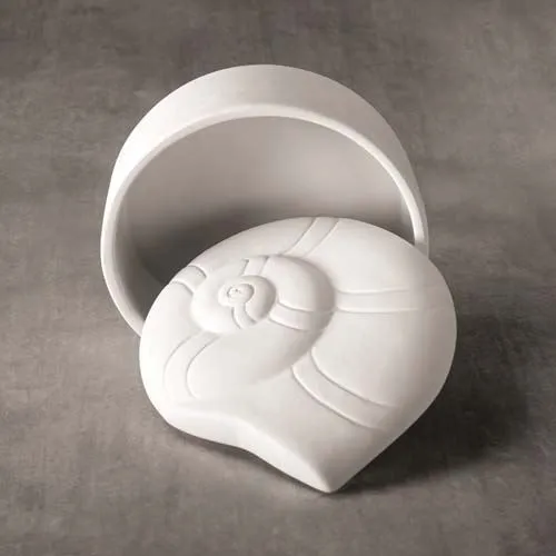 Picture of Ceramic Bisque 37486 Nautilus Shell Box