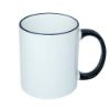 Picture of Permasub Sublimation White Mug 11oz - Black Rim Handle