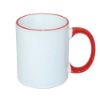 Picture of Permasub Sublimation White Mug 11oz - Bright Red Rim Handle