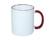 Picture of Permasub Sublimation Coffee Mug 11oz - Dark Red Rim Handle