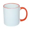 Picture of Sublimation Coffee Mug 11oz - Orange Rim Handle