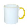 Picture of Permasub Sublimation White Mug 11oz - Yellow Rim Handle