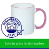 Picture of Sublimation Coffee Mug 11oz Pink Rim Handle