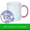 Picture of Sublimation Coffee Mug 11oz Pink Rim Handle