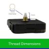 Picture of Quartz Clock Movement Thread 5mm