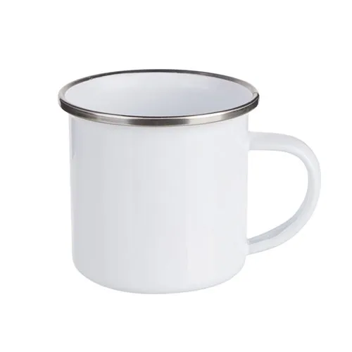 Picture of Sublimation Enamel Coffee Mug 360ml - White/Silver