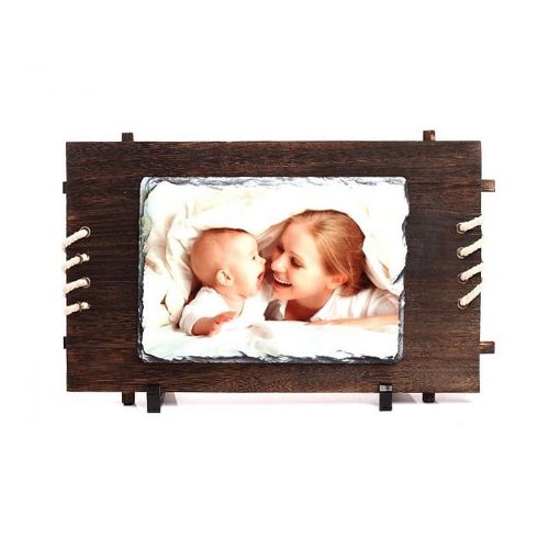 Picture of Sublimation Rock Photo Slate 17x25cm with Laced Timber Frame