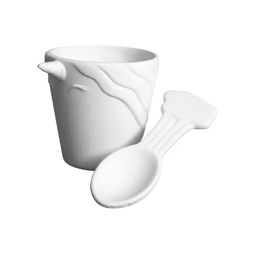 Picture of Ceramic Bisque Unicorn Icecream Bowl and Spoon 4pc