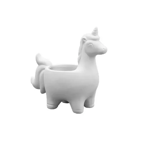 Picture of Ceramic Bisque Enchanted Unicorn Planter 6pc