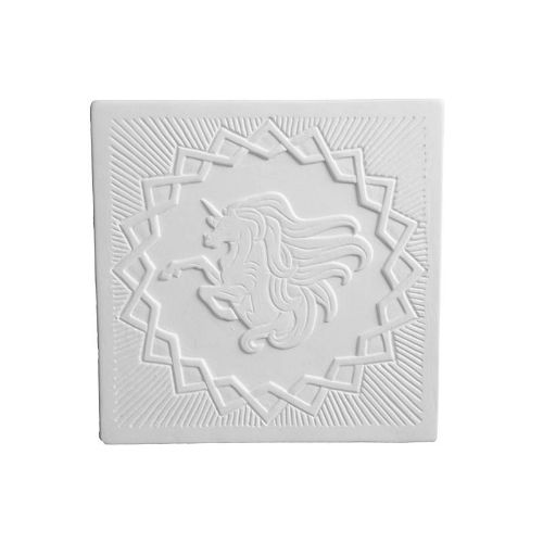 Picture of Ceramic Bisque Rearing Unicorn Plaque 12pc