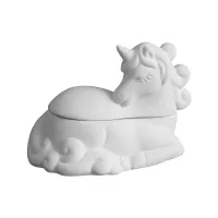 Picture of Ceramic Bisque Elegant Unicorn Box 6pc