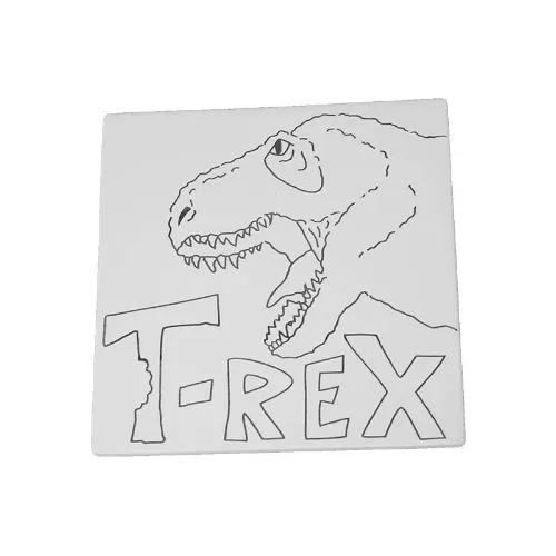 Picture of Ceramic Bisque T-Rex Party Tile 12pc