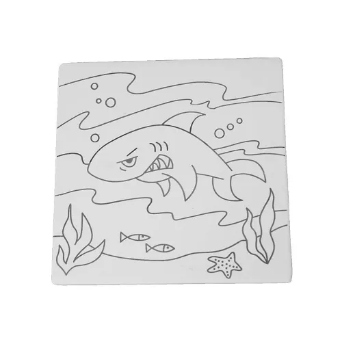 Picture of Ceramic Bisque Shark Party Tile 12pc