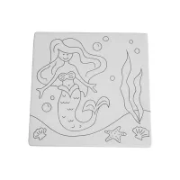 Picture of Ceramic Bisque Mermaid Party Tile 12pc