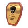Picture of Sublimation Shield Award Plaque - Geometric Mahogany with Gold Printing Plate