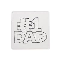 Picture of Ceramic Bisque #1 Dad Party Tile 12pc