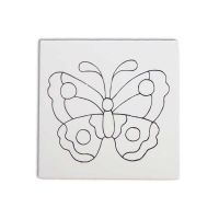 Picture of Ceramic Bisque Butterfly Party Tile 12pc