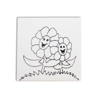 Picture of Ceramic Bisque Mummy and Me Flower Party Tile 12pc