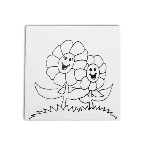Picture of Ceramic Bisque Mummy and Me Flower Party Tile 12pc