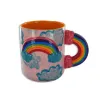 Picture of Ceramic Bisque Triple Rainbow Mug 4pc