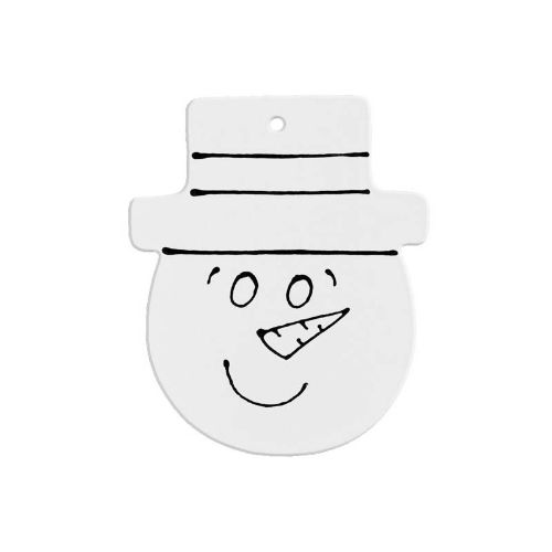 Picture of Ceramic Bisque Hand Detailed Snowman Face Party Ornament 12pc