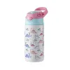 Picture of Stainless Steel Bottle With Straw and Pink/Aqua Cap 360ml
