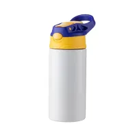 Picture of Stainless Steel Bottle With Straw and Blue/Yellow Cap 360ml