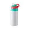 Picture of Stainless Steel Bottle With Straw and Red/Green Cap 360ml