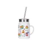 Picture of Sublimation Stainless Steel Mason Jar with Straw and Handle