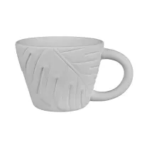 Picture of Ceramic Bisque Monstera Leaf Latte Mug 6pc