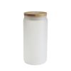 Picture of Sublimation Libbey Tumbler Frosted Glass Bamboo Lid 460ml & Straw