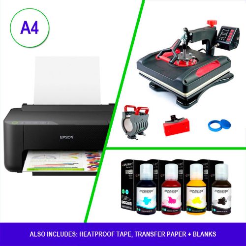 Picture of Sublimation Starter Kit Epson A4 Printer ET1810 + Heat Press 5 in 1 + Blanks