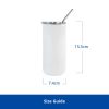 Picture of Permasub Sublimation Stainless Steel Skinny Tumbler 16oz White