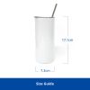 Picture of Sublimation Stainless Steel Skinny Tumbler 16oz White 25pc