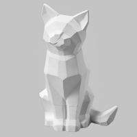 Picture of Ceramic Bisque MB1517 Faceted Cat 4pc